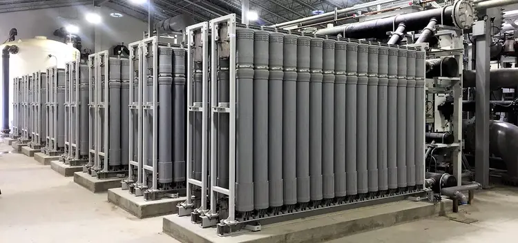 Large industrial water-treatment interior, with Memcor CPII