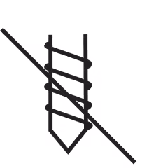 No drilling required icon